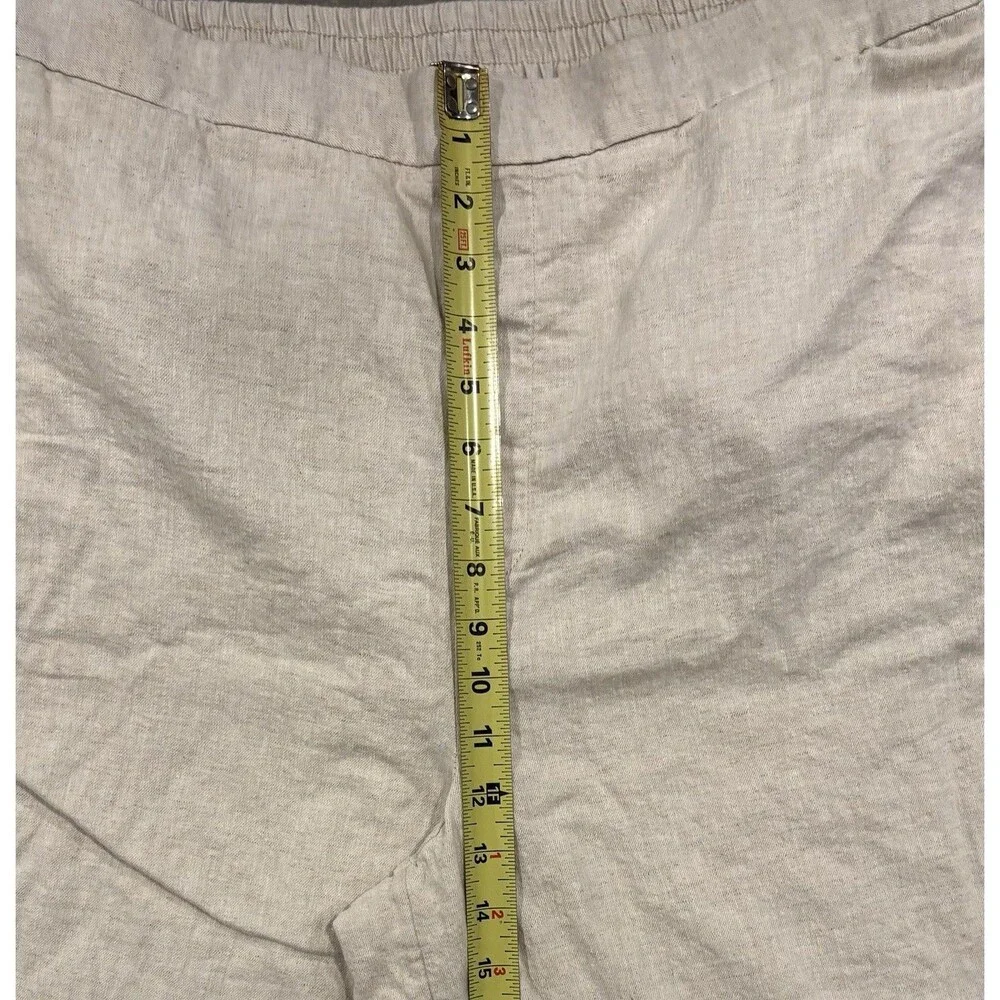 Banana Republic Linen Blend Wide Leg Cropped Pants Beige Women’s XL Casual